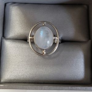 925 Rainbow Moonstone Ring